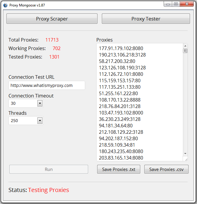 Proxy Mongoose Software - Thousands of Fresh Proxies In Seconds! - 30 Day Money Back Guarantee