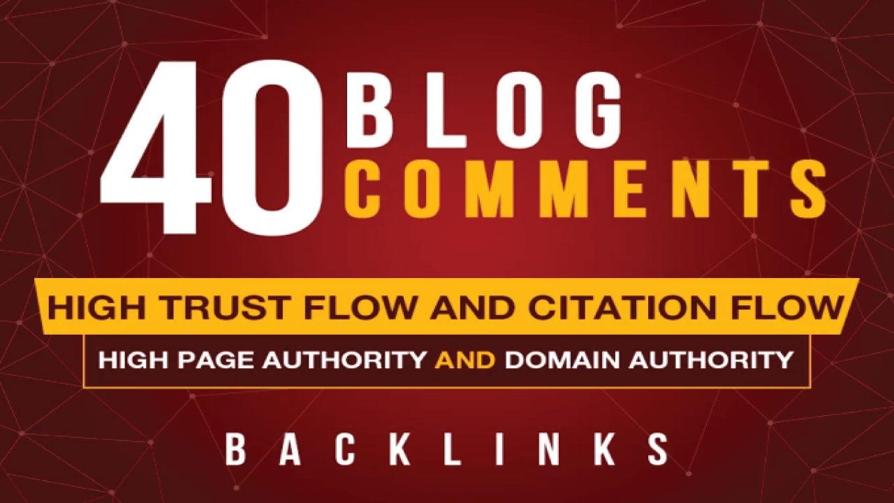 Do 40 Trust Flow Blog Comments Backlinks