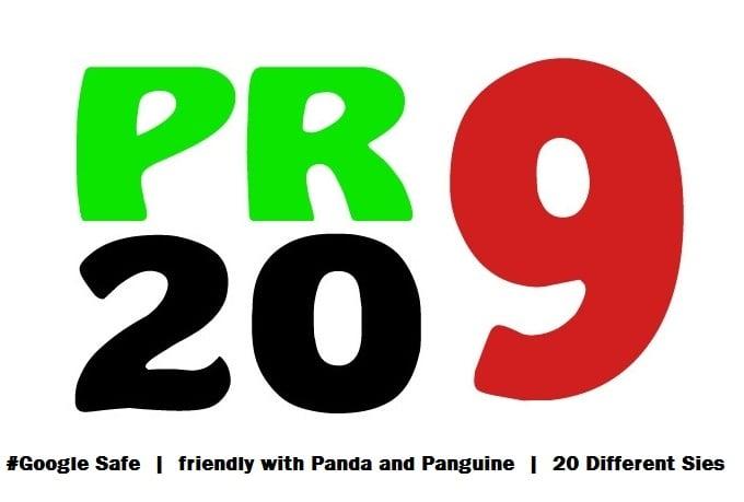 I will manually Create 20 PR9 Backlinks to Rank your website 