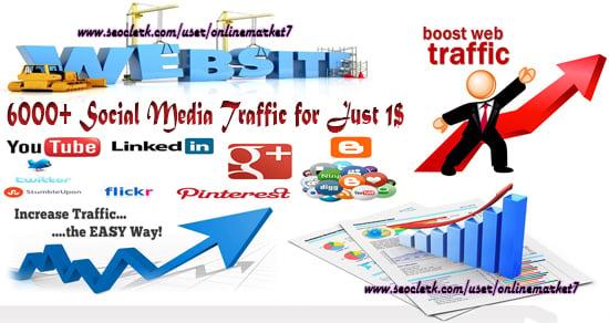 6000+ Social Media Traffic from Targeted Regions