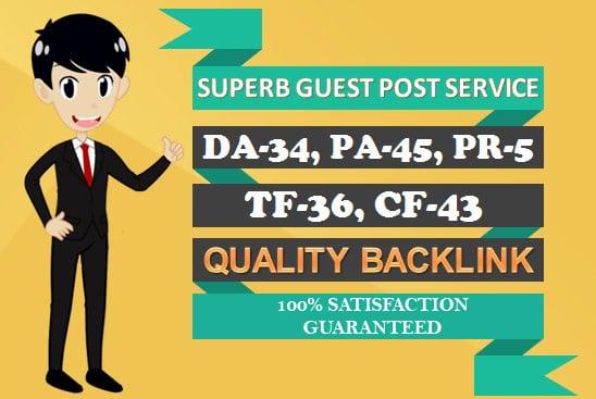 I will give you DA34 PA45 PR5 Guest Post