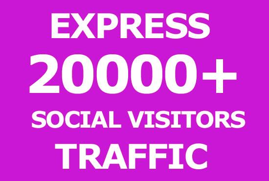20000 Express Social Media Visitors Traffic to Website