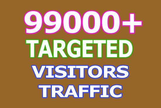 Real 99000 Keyword Targeted Visitors Traffic to Website