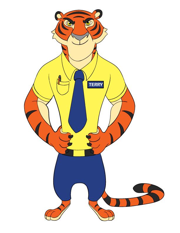 I will draw a cartoon character for your project