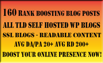 160 - 500 Quality Blog Posts on a 600+ PBN and includes a Full Report