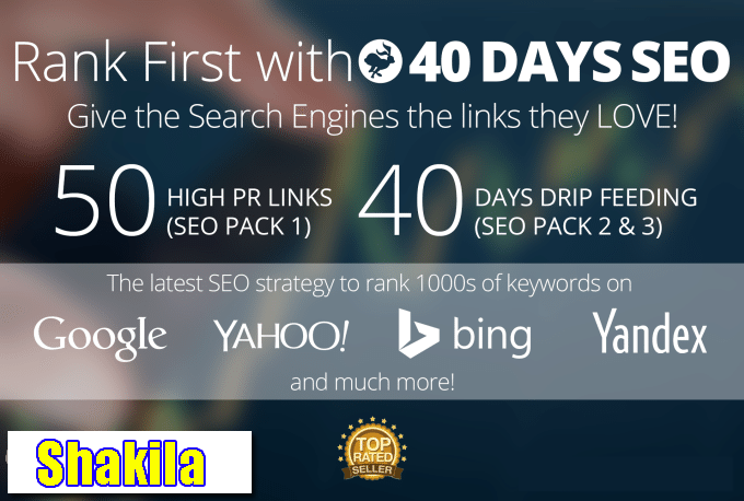 Boost your website rank on Google 50 PR-10 Niche Backlinks, 40days SEO