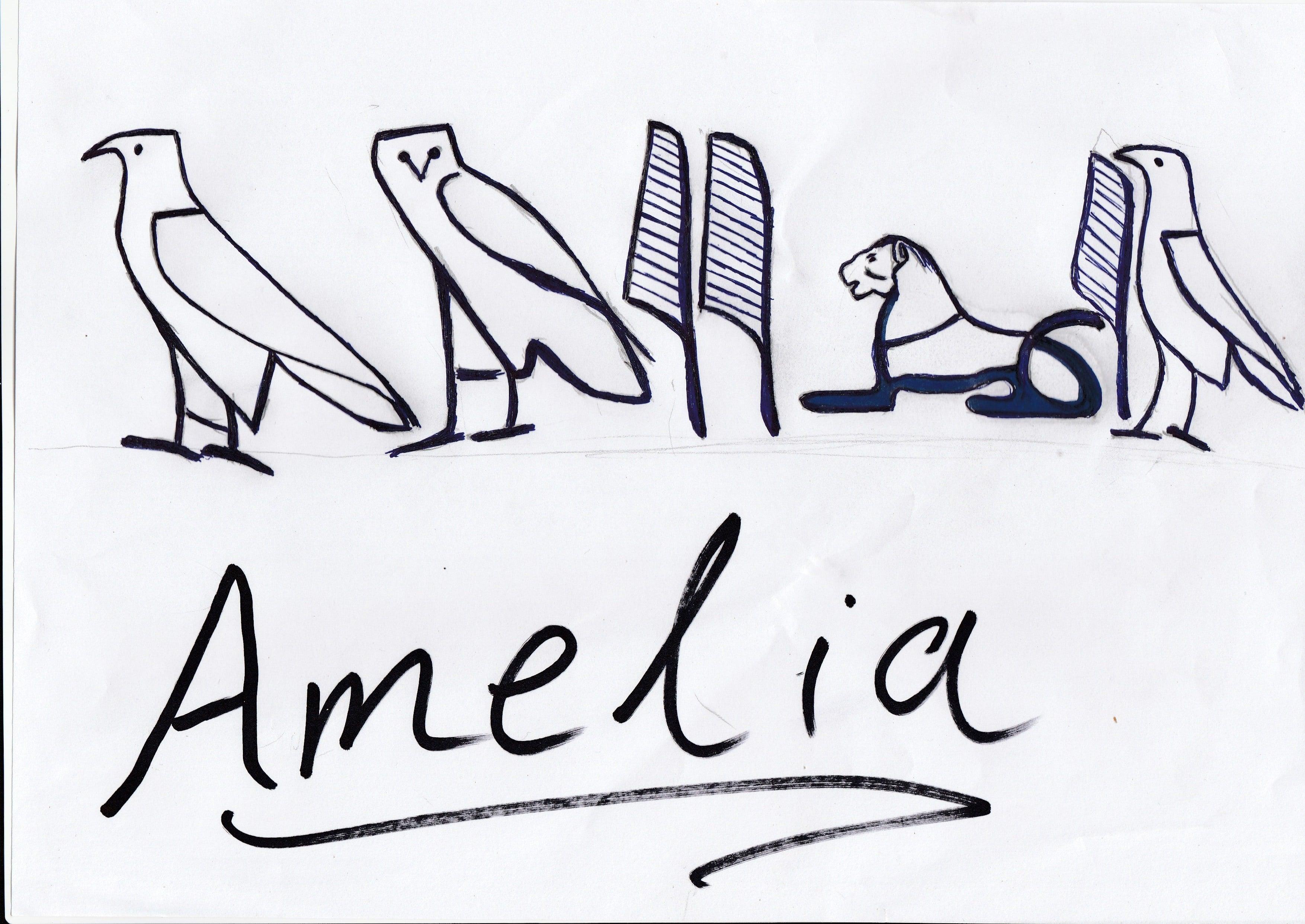 write your name with Hieroglyphic calligraphy 