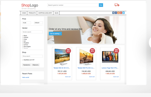 Get a beautiful Banggood and Gearbest Affiliate site.