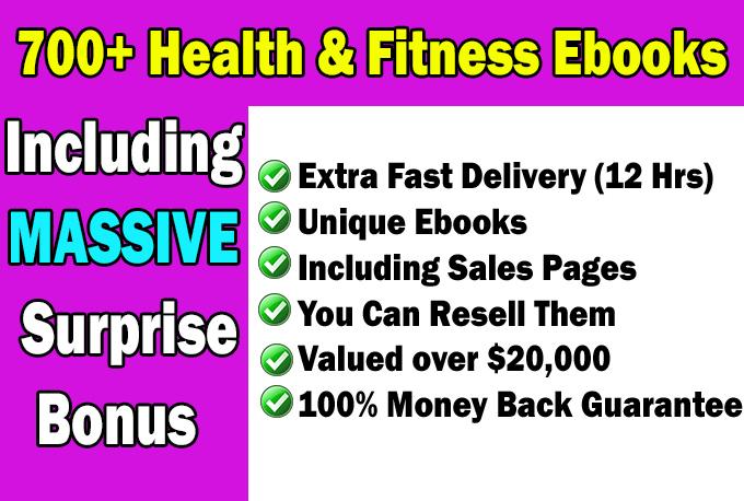I will over 700 Health and Fitness EBooks with mrr plr