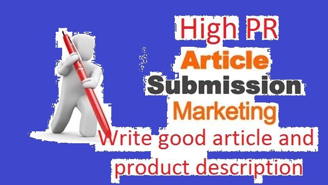 Write and submit your link 30 high PR article sites 