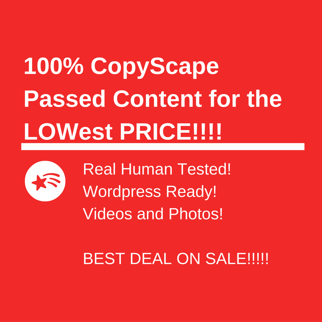 10 100% Copyscape passed Articles 