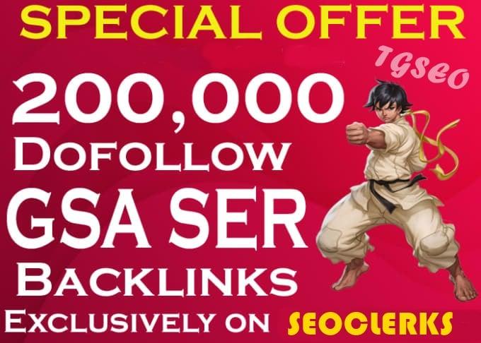 Big Blast 200,000+ Verified GSA SER Backlinks for SEO