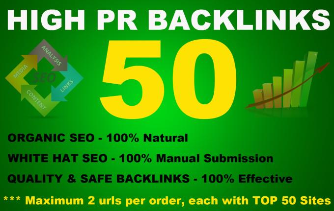 50 High PR Backlinks from PR9 to PR3, Seo Online Marketing