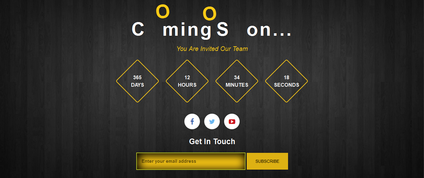 Design a clean HTML coming soon page
