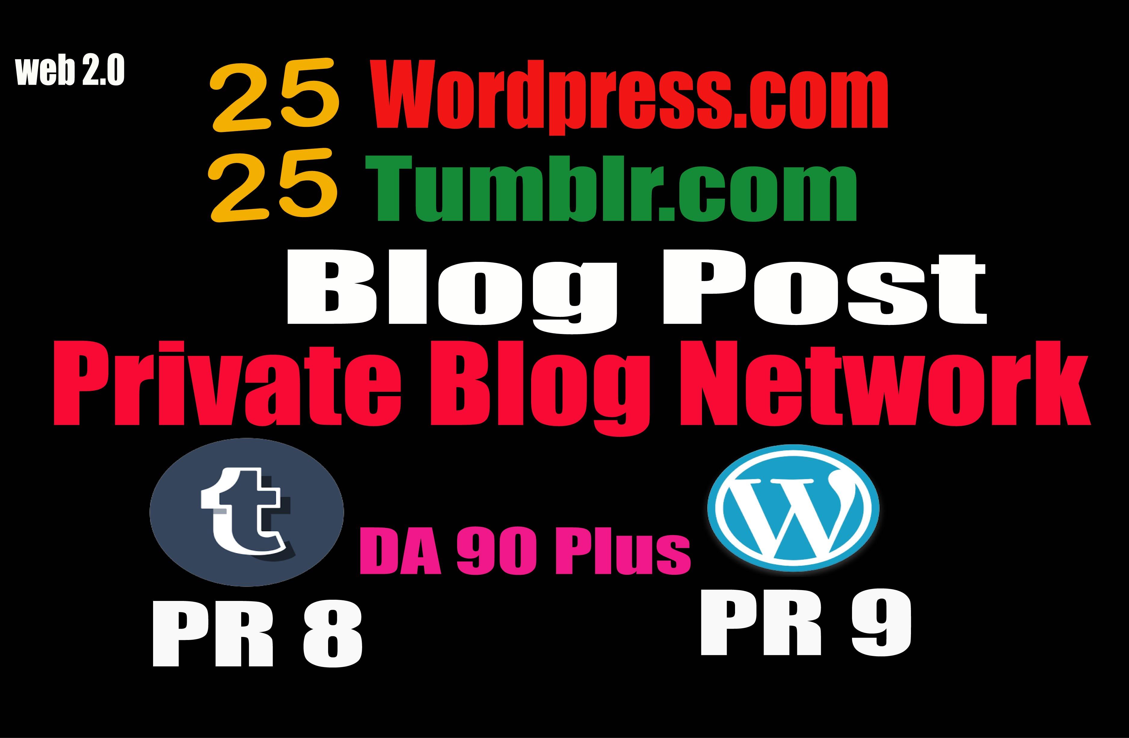 50 PBN _ Blog POSTs (Blogger and WordPress) 90 High DA