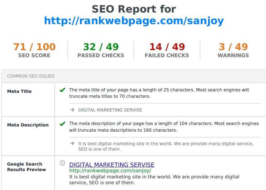 SEO Analysis and Audit Report for your website 