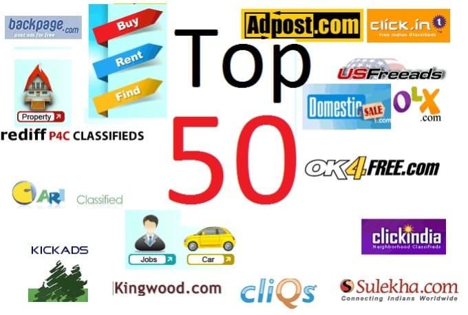 post your Ads on top 50 Classified websites