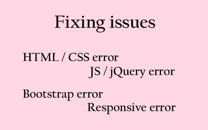 fix issue html, css, bootstrap and responsive website