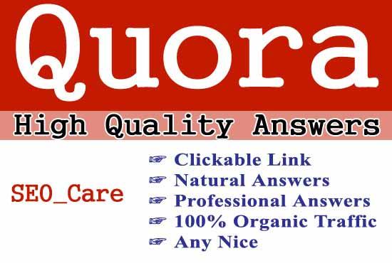 Create 30 unique quora answer backlink