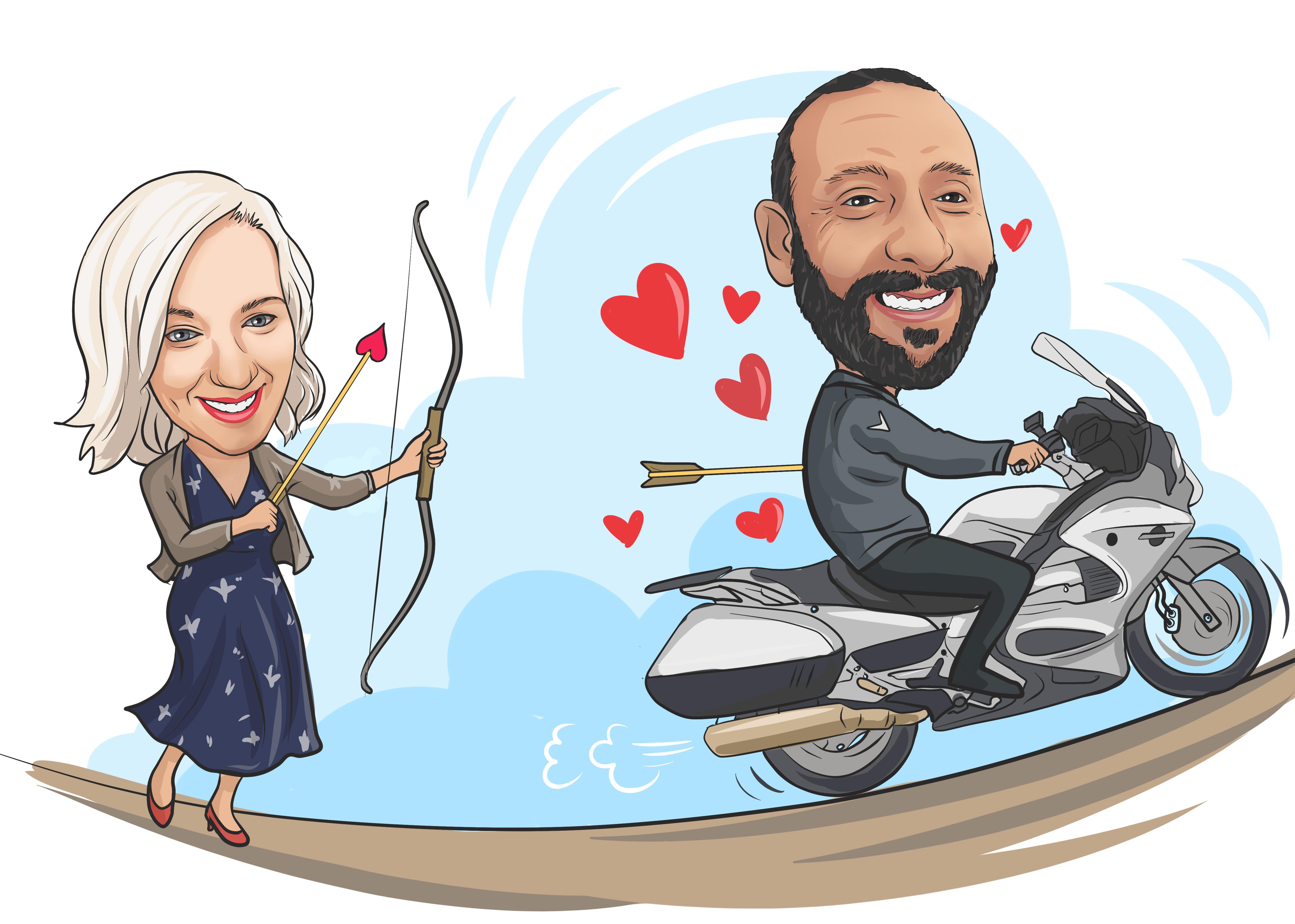 Personalised digital caricature photo hand drawn cartoon 