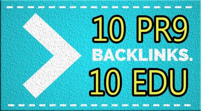manually do 10 PR9 + 10 EDU-GOV Safe SEO High Quality Backlinks 