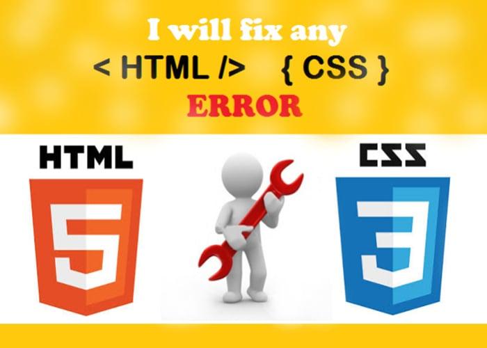 Fixing any kind of Bug or Error in HTML,CSS