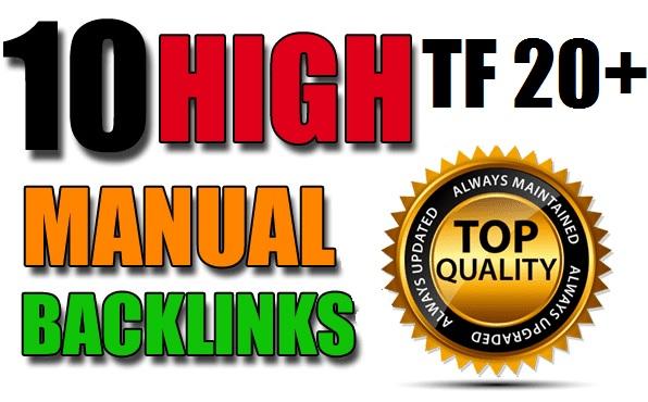 10 PBN Backlinks On TF 20+ All MANUALLY Done