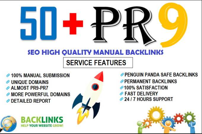 manually create 50+ PR9 seo high authority backlinks for Your web RANKING