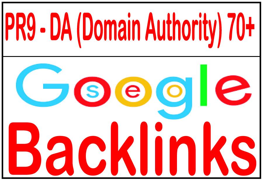 70+ R9 - DA (Domain Authority)  Highly Authorized Google Dominating Backlinks