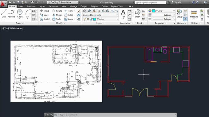I will redraw your image or pdf,by autocad 2d all type drawing with scale and dimension 