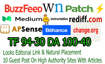 Write and Publish 10X Powerful High Trust Follow Guest Post (DA 100-30 TF 94-20)