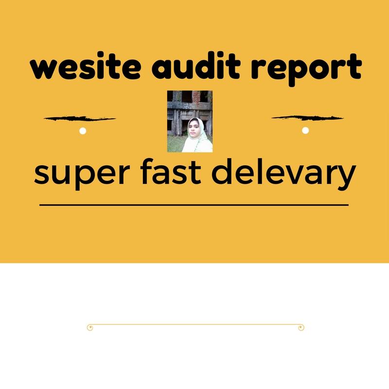 website Audit Report  with super fast delevery