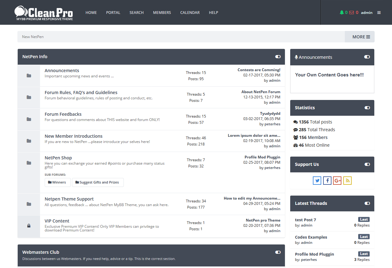 Clean Pro - MyBB Clean, Responsive Theme