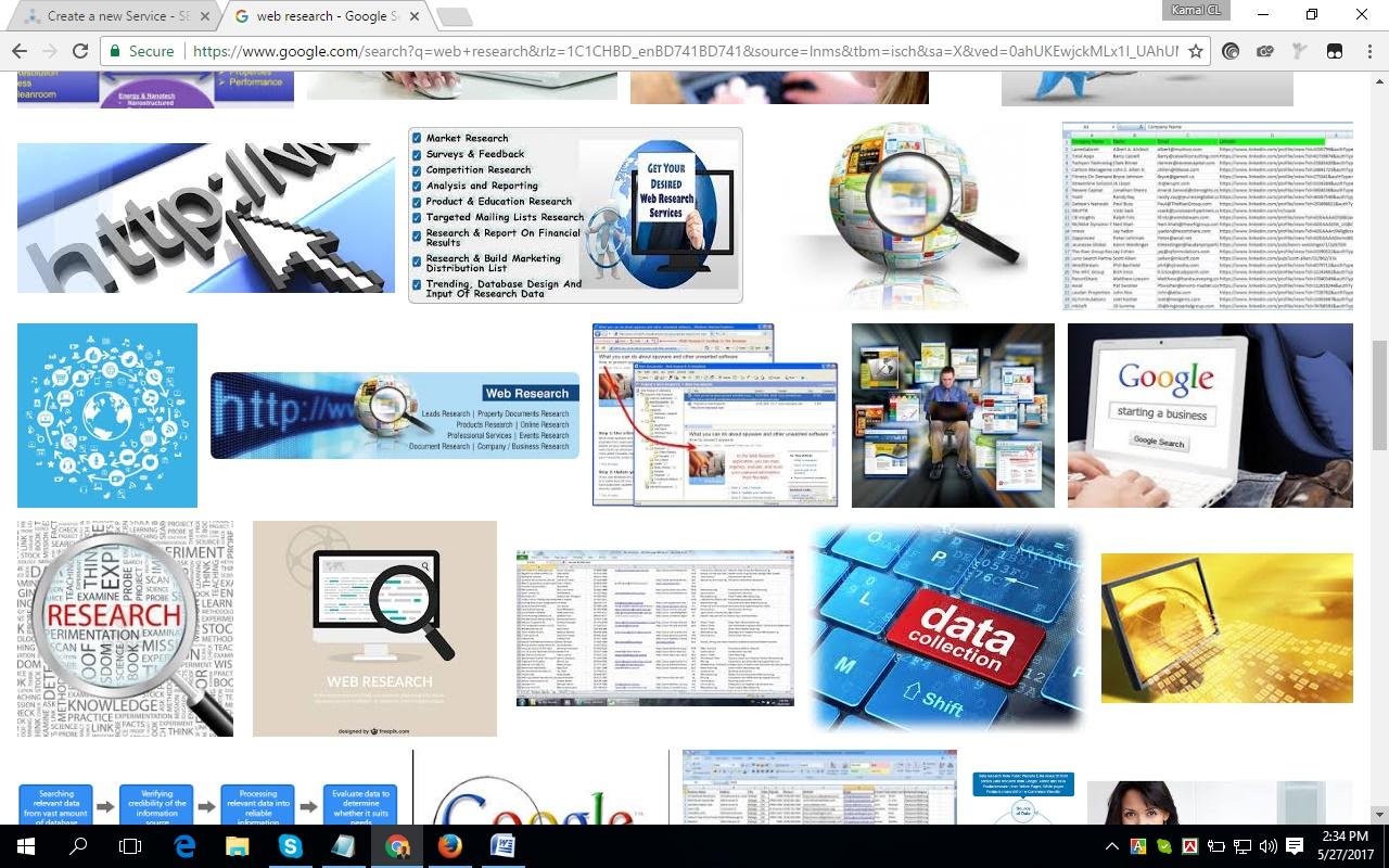 large number of website research