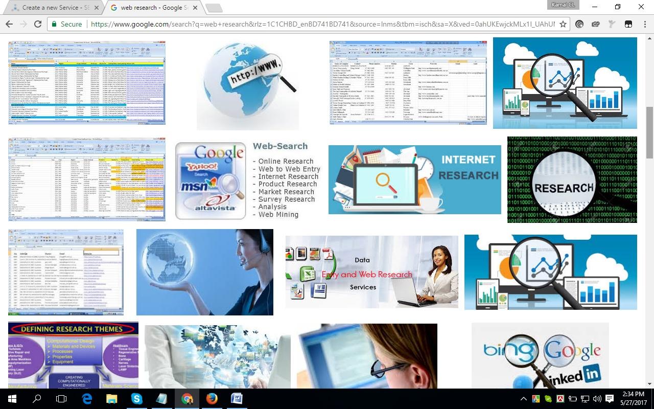 large number of website research