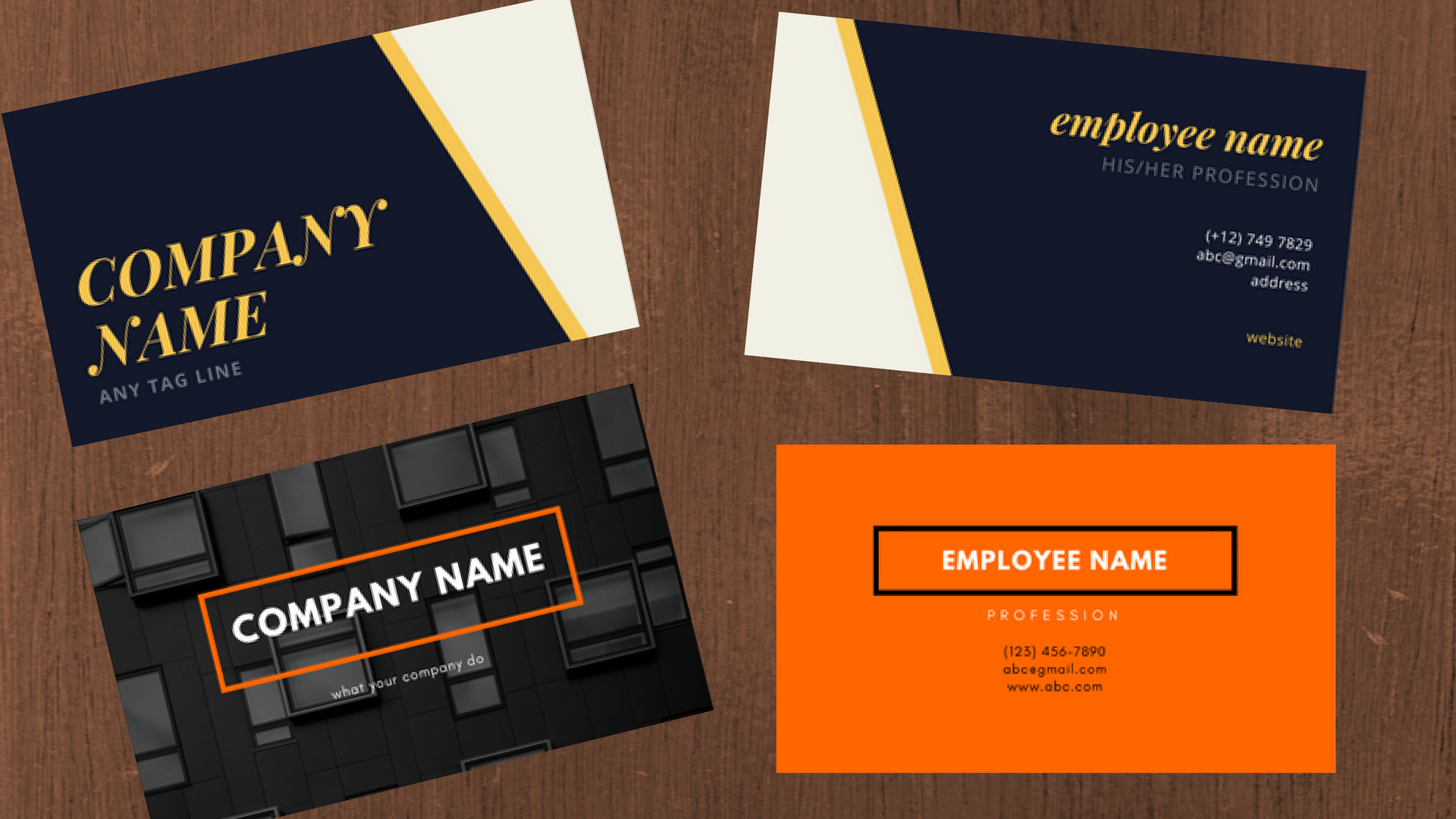 3 simple and modern professional business card