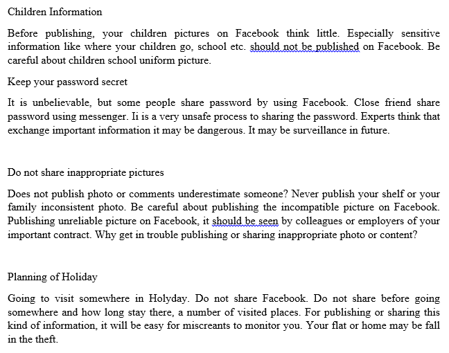 Never Share Anything in Facebook, you and your family security will be degraded