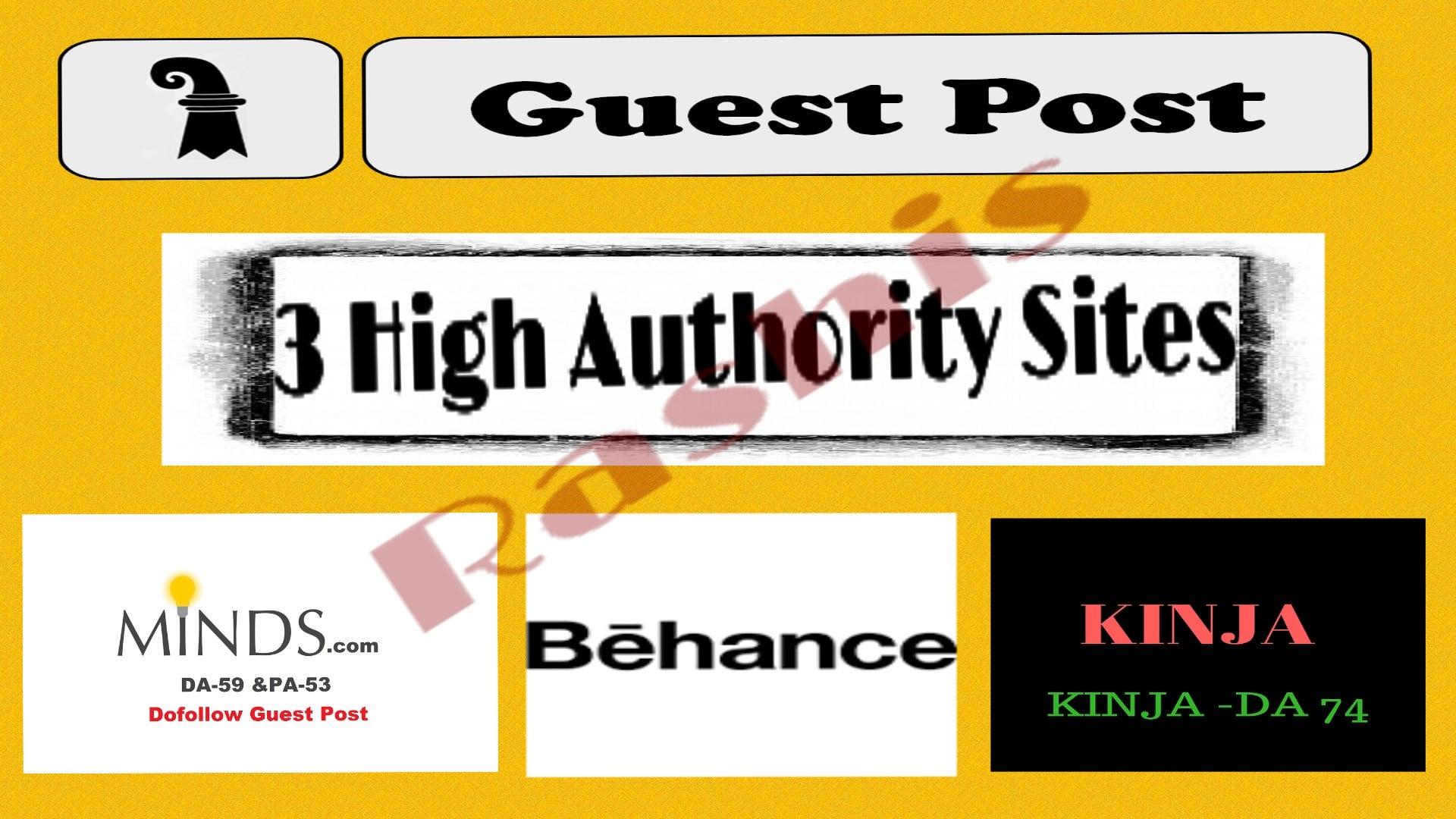 [Bumper offer] write & publish Guest Post On Minds+Behance+Kinja 