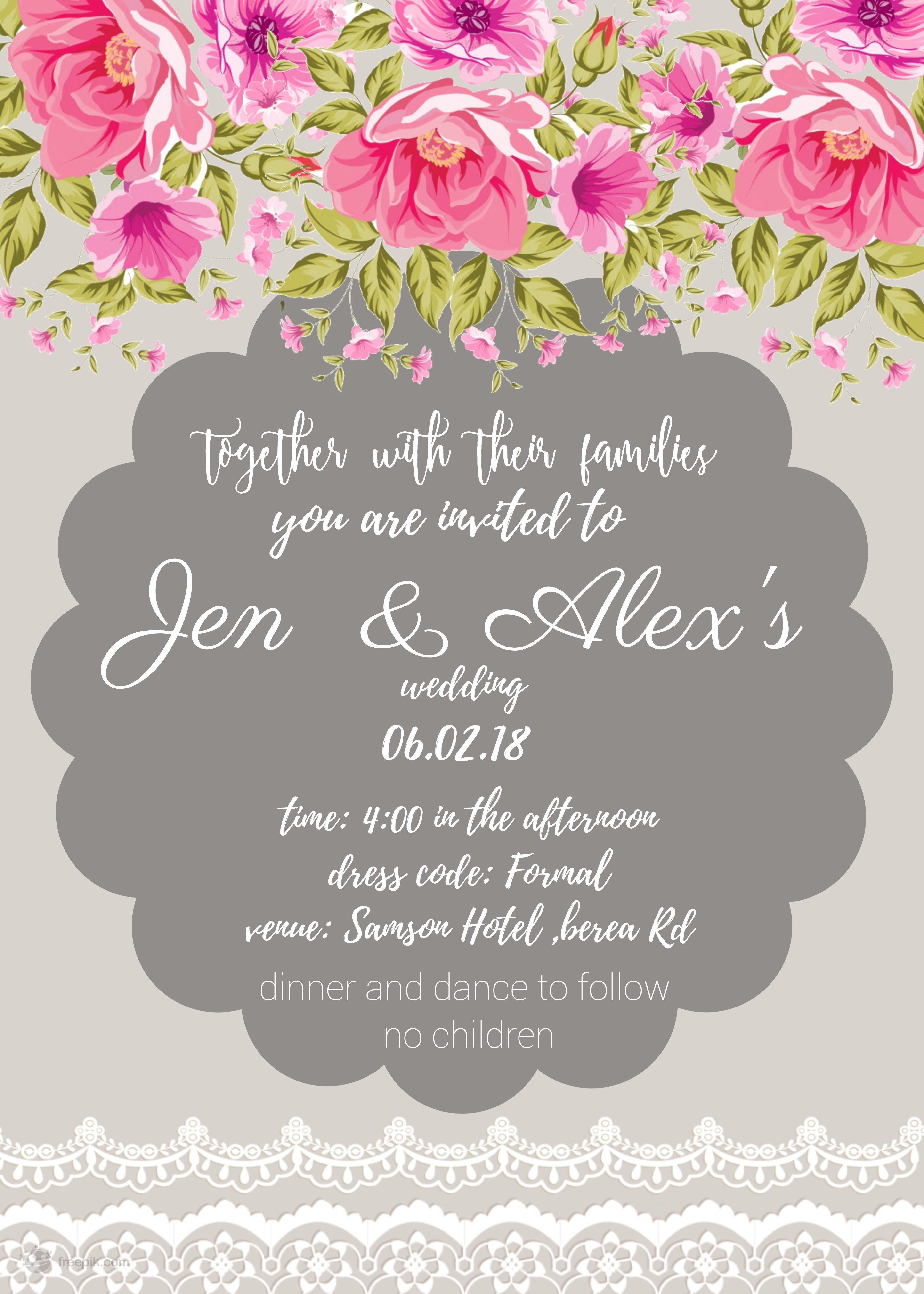 To design a custom wedding invitation (Incl free label design and save the date card for FREE)