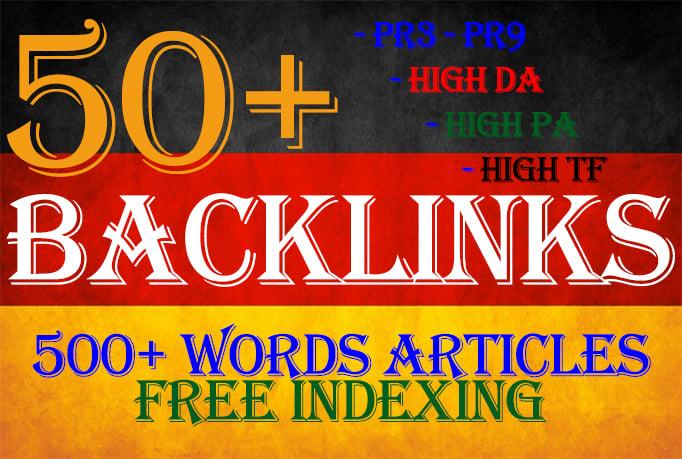 High PR DA German seo backlinks with keyword related content