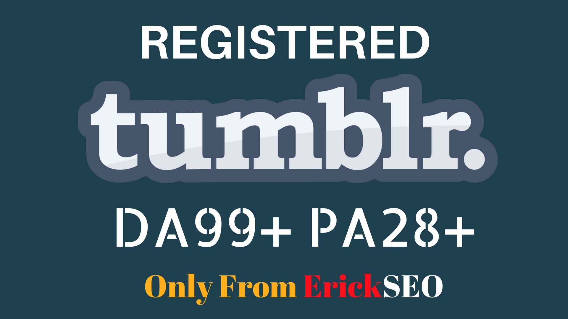 Register 5 Expired Tumblr Blogs PA 28+ Plus with login email and password