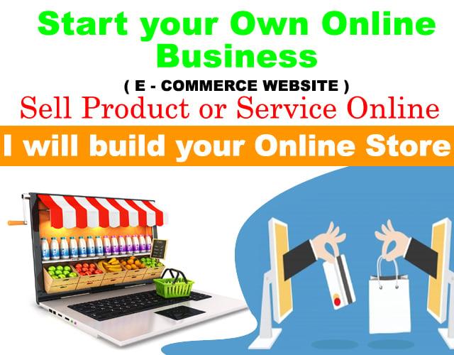 build your ecommerce website as online store for sell online 