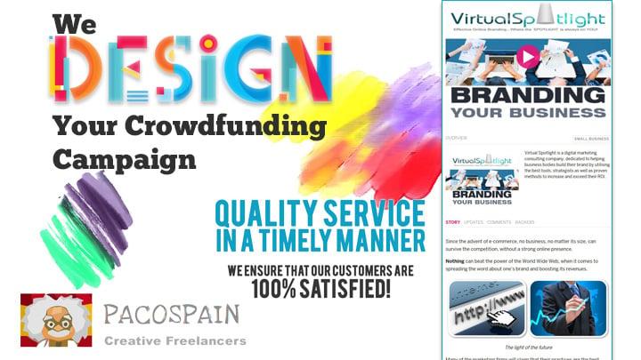 We design you a stunning fundraiser/crowdfunding page on any platform