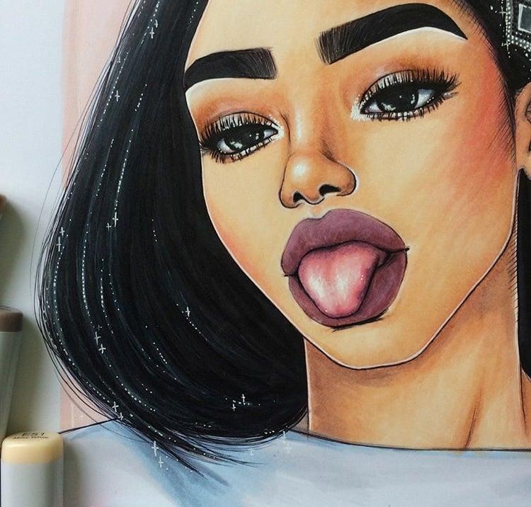 Portrait hand drawing