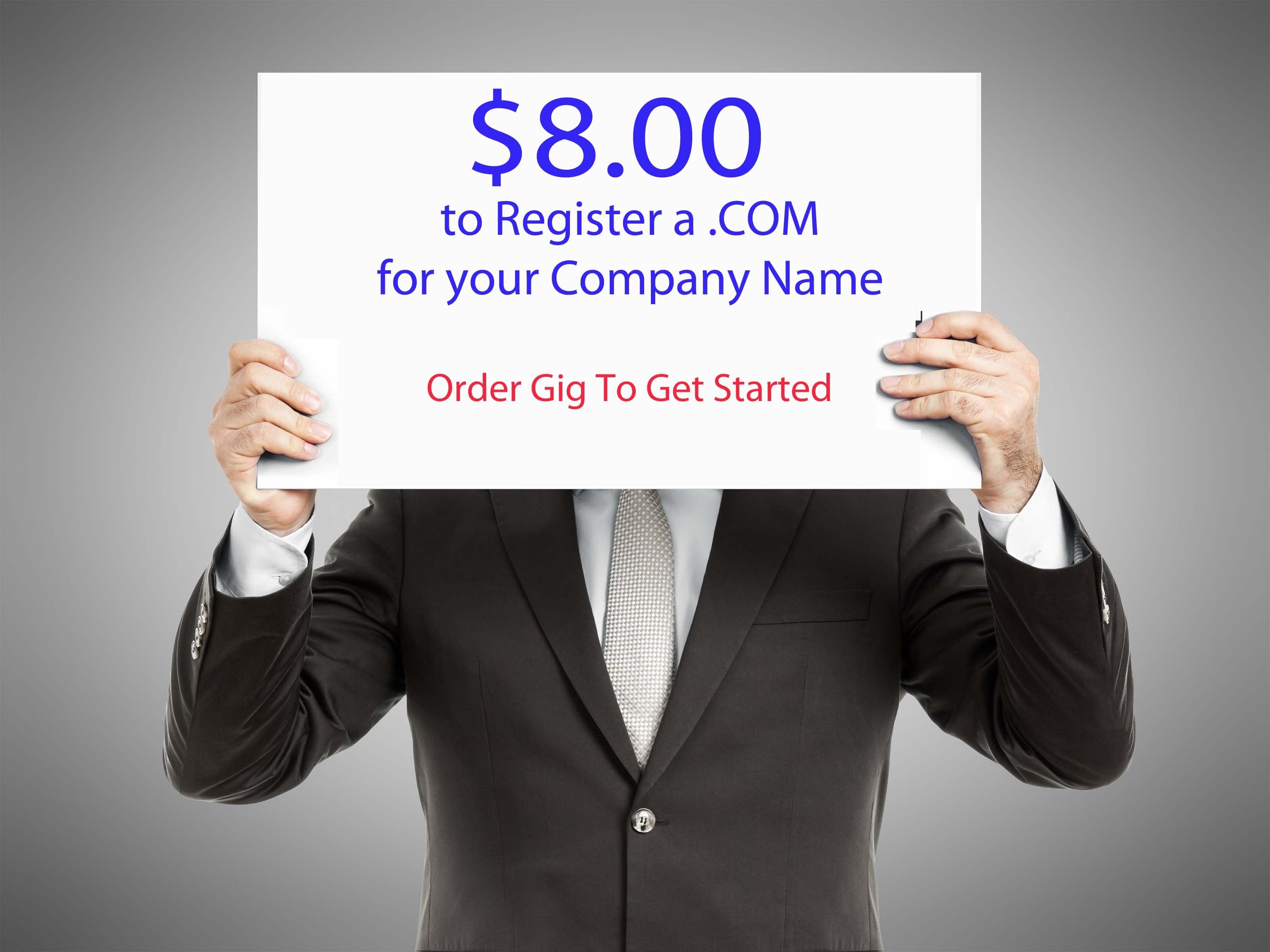 $8.00 .COM's - Register A .COM For Only