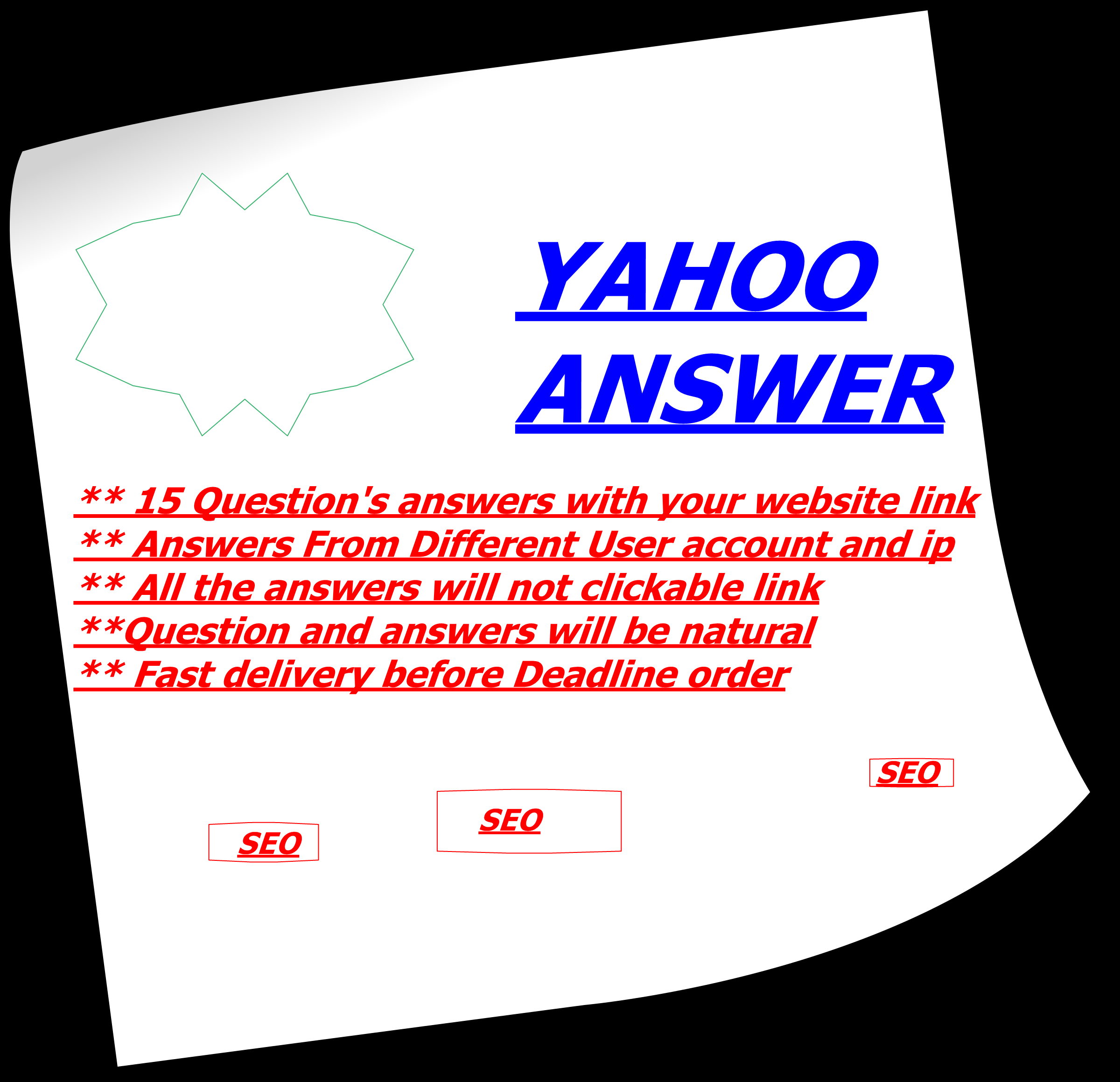 Promote your website link in 15 Yahoo Answers  