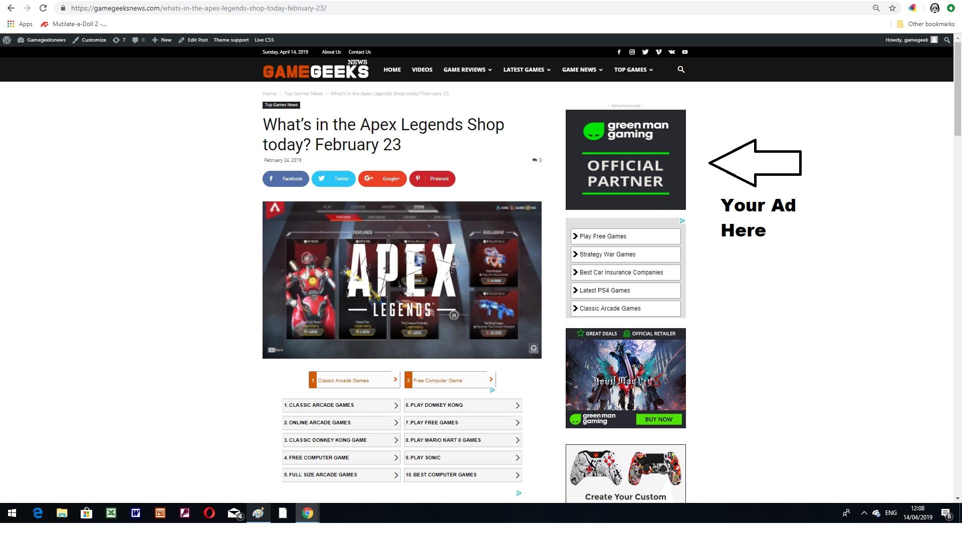 Place Your App or Game Related Banner On Our Gaming Site for One Week With Unlimited Impressions