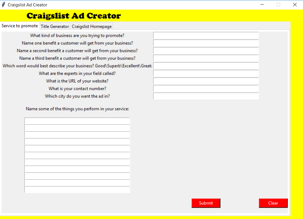 Craigslist Ad Creator Software - Generates Leads For Your Marketing & Posting