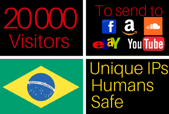 drive 20k visitors from brazil to your website, brazilian traffic