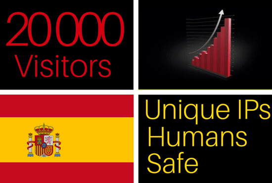 drive 20k visitors from Spain to your website, Spanish traffic 